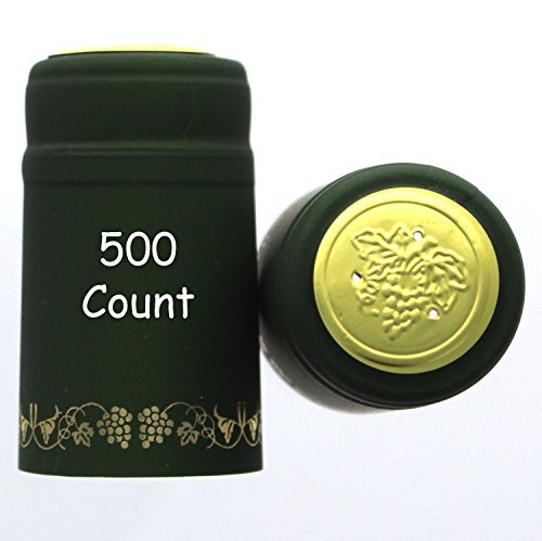 Verde con uvas doradas Cápsulas retráctiles de PVC, 500 unidades