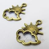 Wholesale Charms Sun And Cloud Silver Lining Antiqued Bronze Charms Jewelry Making Supply Pendant Bracelet DIY Crafting (20)