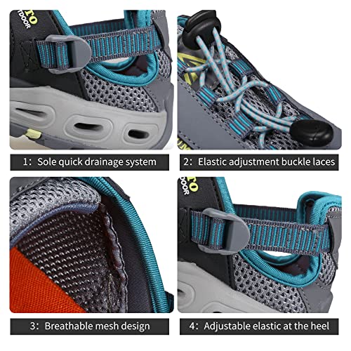 Image of HUMTTO Men's Amphibious Water Shoes - Hiking Sandals for Men Outdoor Water Sandal Closed Toe Non-Slip River Shoes Summer Quick Drying Aqua Shoe