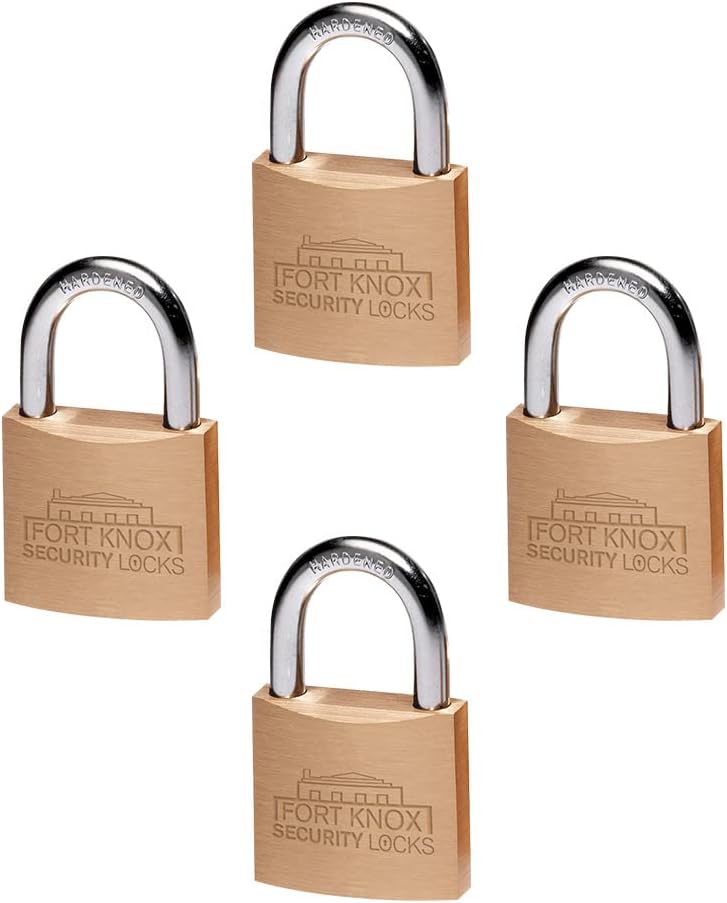 Master Padlock 4 pack - 3/4inch Brass Locks - Keyed Differently