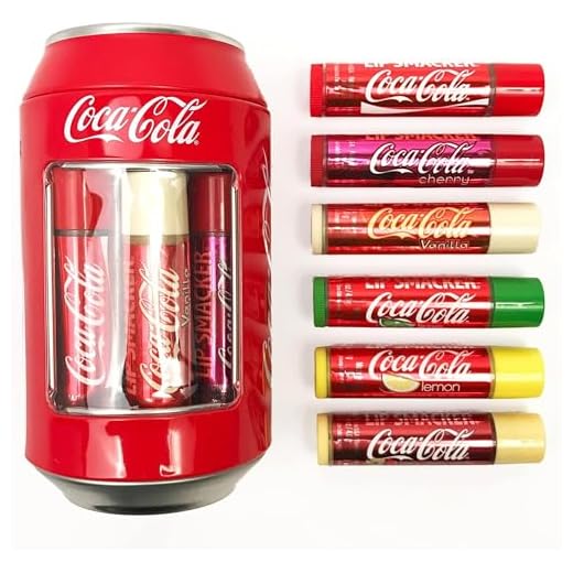 Lip Smacker – Set de Bálsamo Labial Hidratante Infantil de Diferentes Sabores – para Labios Ideal como Regalo Envasado en una Clásica Lata de Coca Cola de Colección– Pack de 6