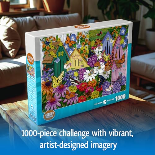 Image of Wonder Forge Garden Neighbors 1000 Piece Jigsaw Puzzle for Adults | Unique, Perfectly-Fitting Pieces | Fun, Vibrant Imagery | Amazon Exclusive