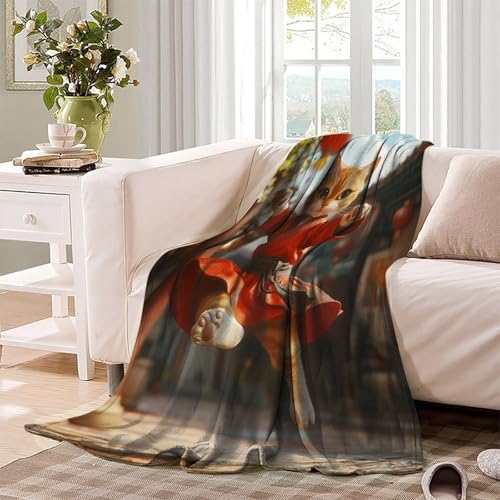 Couverture Kung Fu Chat flanelle chaude douce 127x152cm plaid canapé - 4