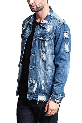 Image of VICTORIOUS Men's Distressed Denim Jacket