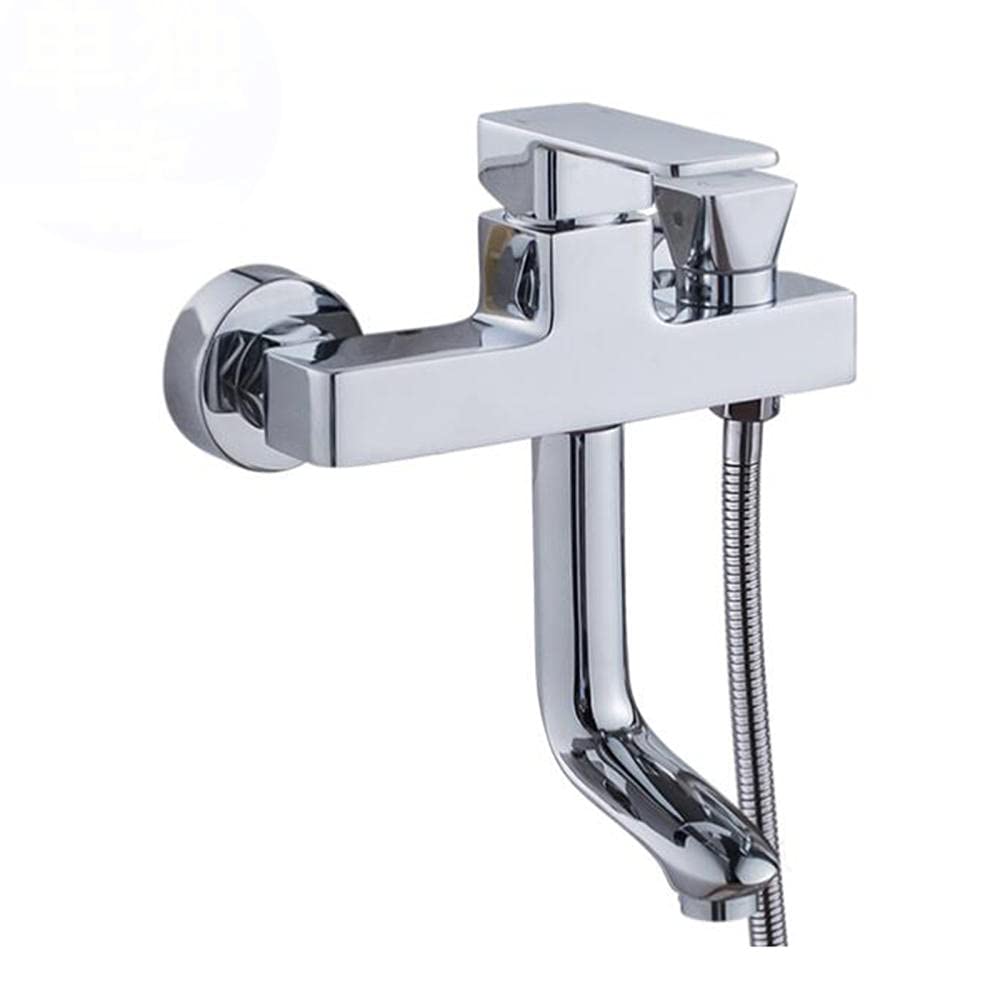 VDOQTLJT bathtub faucet Wall Mounted Rotatable Shower Tap Brass Cold and Hot Water Bathroom Faucet Chrome Plating-B(A)