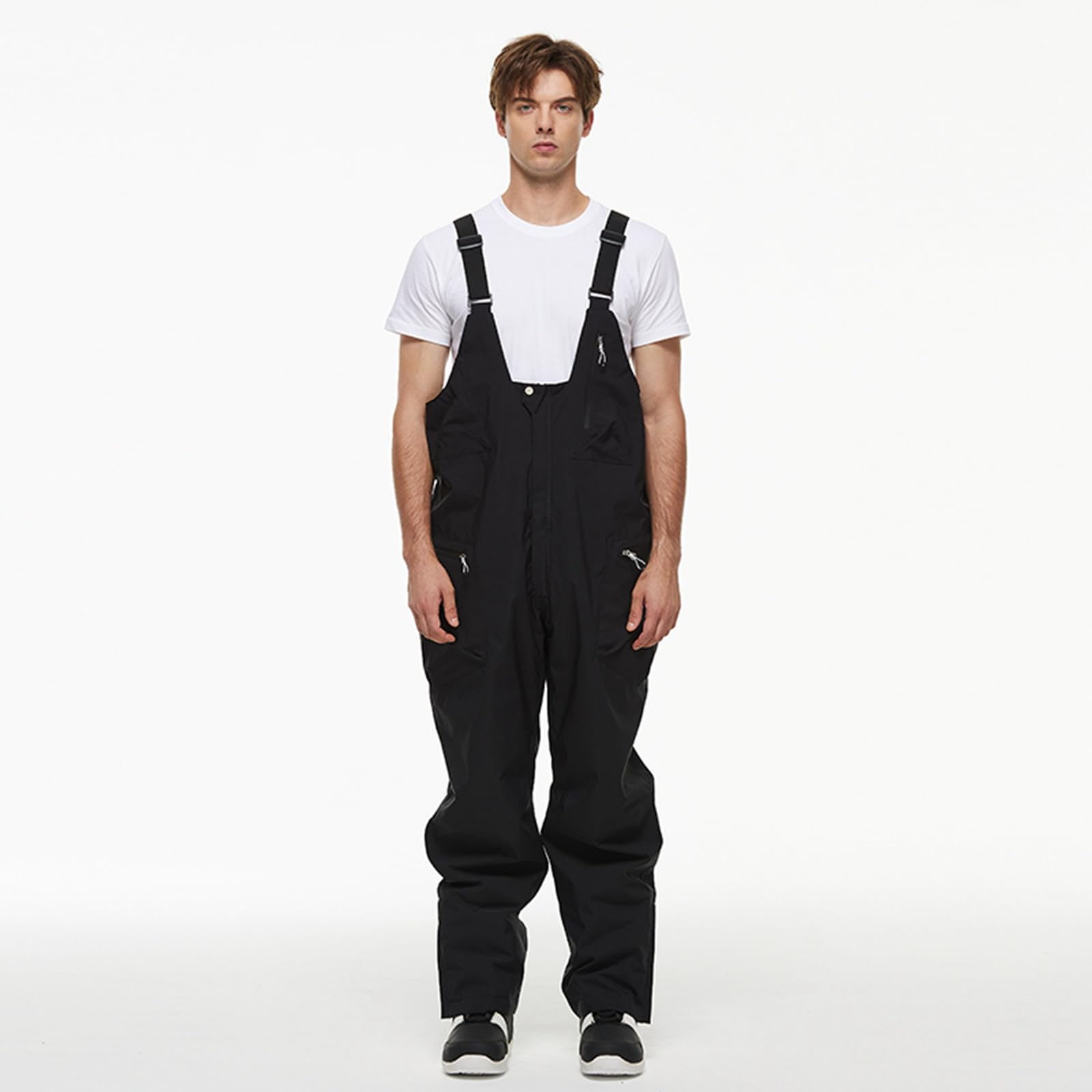 Generisch Salopette da uomo, baggy, da snowboard, da sci, da uomo, oversize, con bretelle, unisex, impermeabili, antivento, traspiranti, per attività all'aria aperta