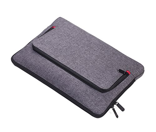 TROIKA MON Carry - IPC70/GY - Portfolio Bag with Zip - for iPad Pro - 1 Compartment for Documents, Files, Laptop, Tablet (up to 13 inches) - Elastic Band Compartment for Accessories - Carry Handle -