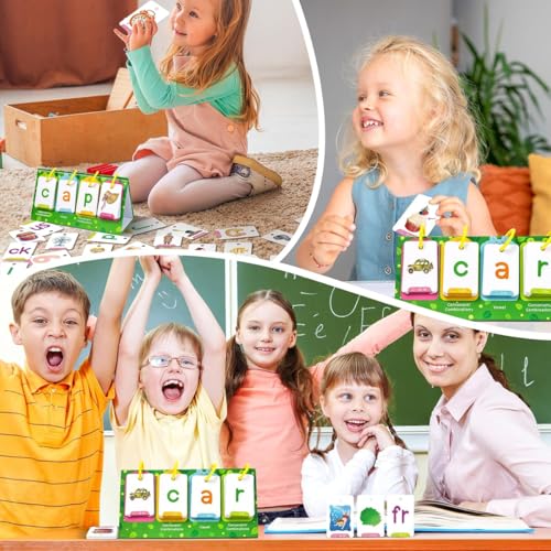 Image of PATPAT Phonics Flash Cards, CVC Reading and Sight Words for Kids