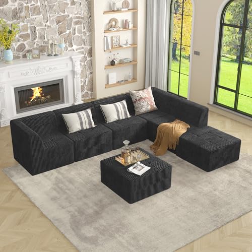 Gecheer Corner Sofa Set, Compressed Sectional Sofa Modern Minimalist Style,