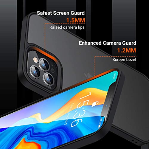 Image of Pikkme Back Cover | Defender Series | Shockproof | Full Camera & Drop Down Protection | Raised Edges | Super Soft-Touch | Bumper Case for iPhone 13 Pro (Black)