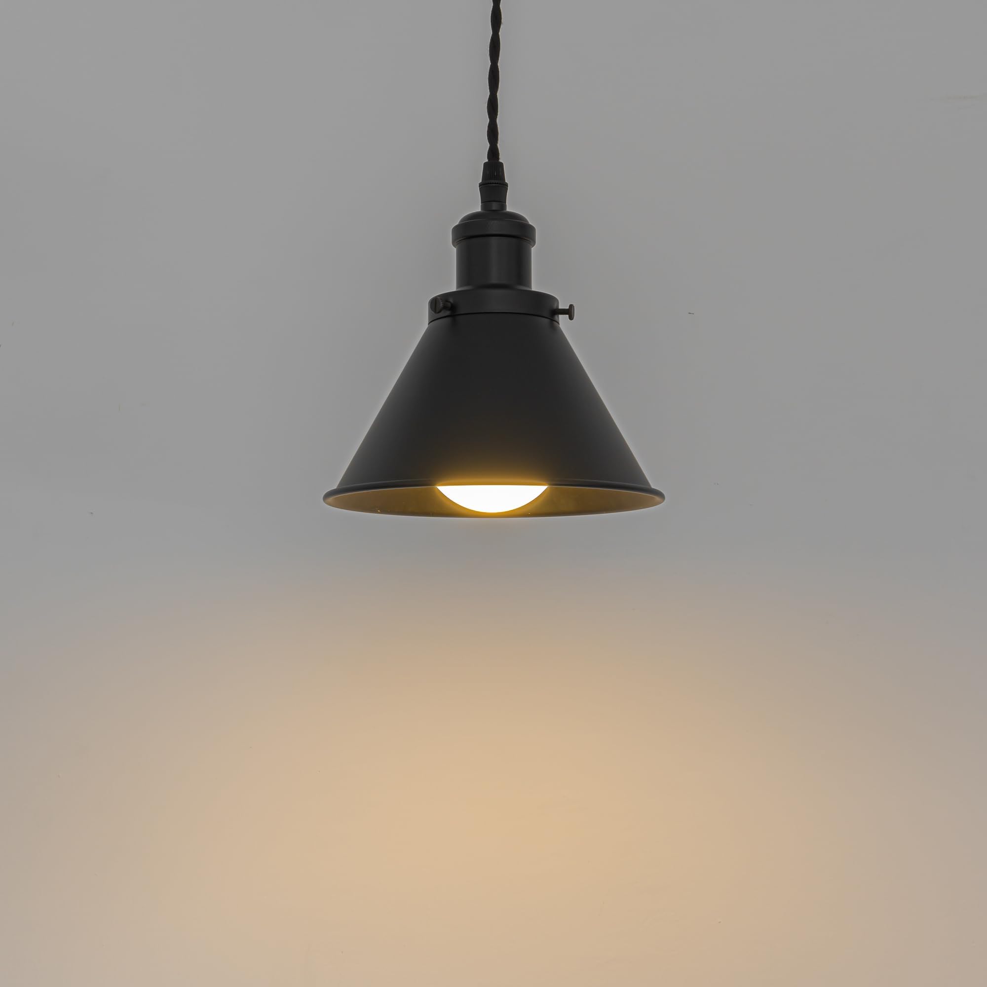 Dimmbare Hängelampe mit Batterie Innen,2er-Satz Retro Hängeleuchte Batteriebetriebene Lampe, Pendelleuchte ohne Strom Stromanschluss für Küche Nachttischcafé, Schwarz TB0121