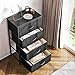 ODK Dresser for Bedroom with 4 Storage Drawers, Small Dresser Chest of Fabric Drawers with Sturdy Steel Frame, Wood Top, Black