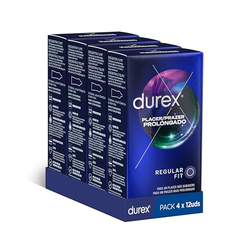 Durex Pack Ahorro Preservativos Placer Prolongado, Para un Placer Más Duradero, 48 condones