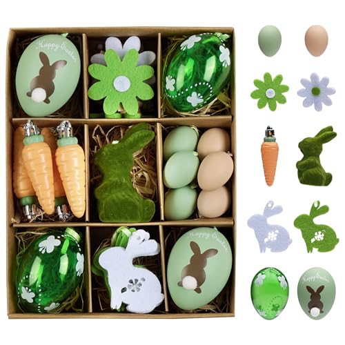 Decorbyhannaheastereggsdecorations24ctsmalleastertreeornamentsforbasketshatterproofgreenbrownspringdecorwithbunnyrabbitcarrotandflowerforhomepartyoutdoorgarden  Urban Country Home Decor Decorbyhannah easter eggs decorations 24ct small easter tree ornaments for basket shatterproof green brown spring decor with bunny rabbit carrot and flower for home party outdoor garden  urban country home decor