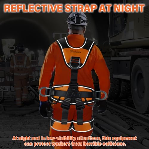 Image of TRSMIMA Safety Harness Fall Protection - Roofing Full Body Climbing Harness