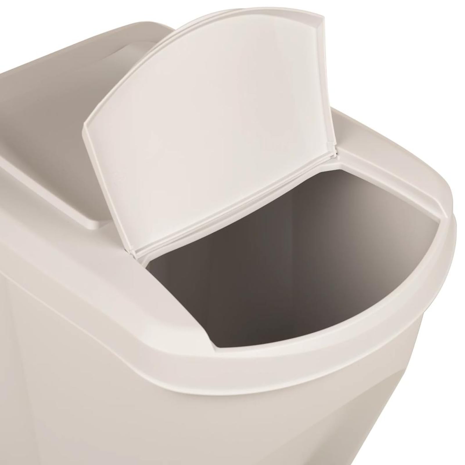 Kosz na śmieci z możliwością układania w stos, zestaw 3 sztuk, białe, 75 l, pojemnik na odpady z pokrywką, do kuchni, gospodarstwa domowego, biura