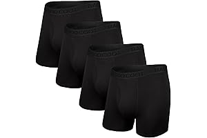 Men's Bamboo Cool Underwear 4 Pack with Built-in 3D Pouch