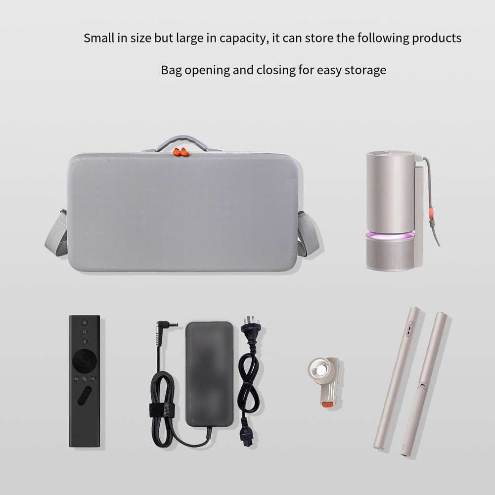 Lecreatekit Funda rígida de viaje para proyector XGIMI MoGo 4 (2025), carcasa protectora portátil de poliuretano EVA con ajuste personalizado, bolsa de transporte gris para almacenamiento y transporte