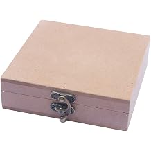 IVEI DIY MDF Box Craft - Plain MDF Wood Blank Square Box for Painting, Wooden Sheet Craft, Decoupage, Resin Art Work & Decoration Box Dimensions - 5.5 in X 5.5 in X 1.5 in