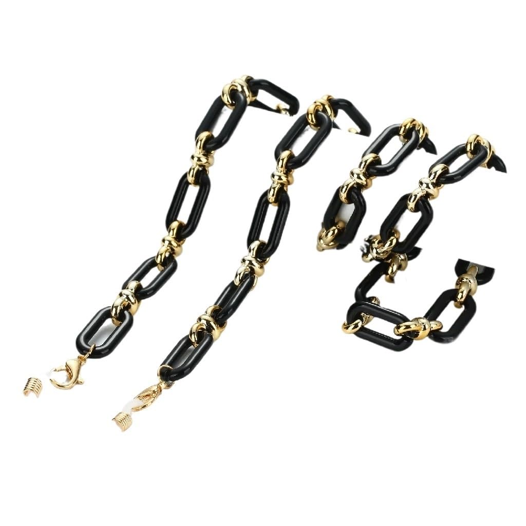 KLXSIVU Acrylic Buckle Chain Glasses Women's Sunglasses Sling