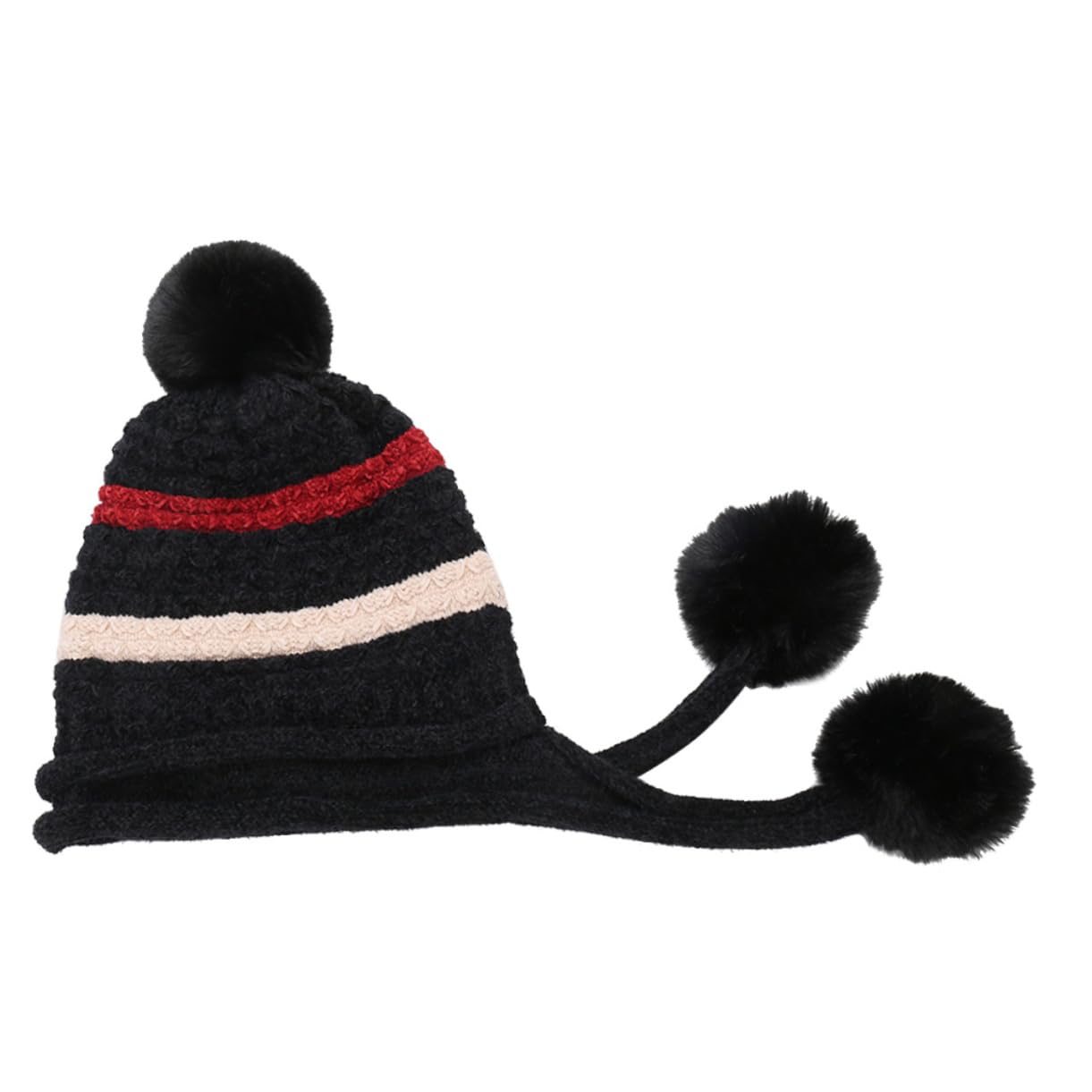 3 Stück Gestrickte Wollmütze Jungen Mütze Mädchen n n Damen n Und n Damen Strick Strick Mit Ohrenklappen Warme Beanie Bommel Weiche