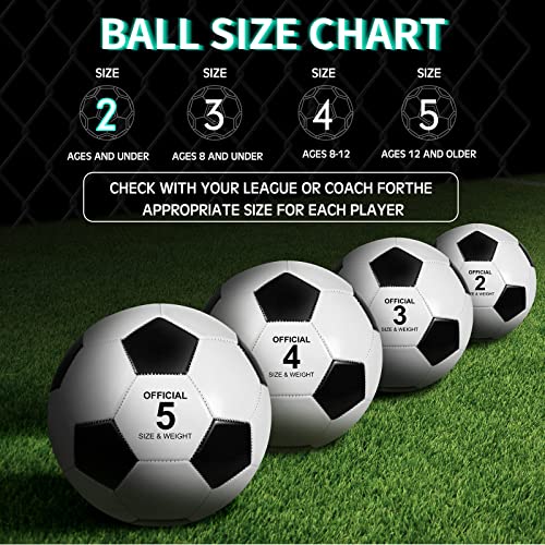 Hydren 12 Packs Soccer Ball With Pump Machine Stitched Youth Needle For Outside Sport Game Training Practice (Multi Color, Size 2) #TOP3