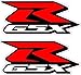 GSXR Lot de 2 autocollants en vinyle pour moto Suzuki Rouge