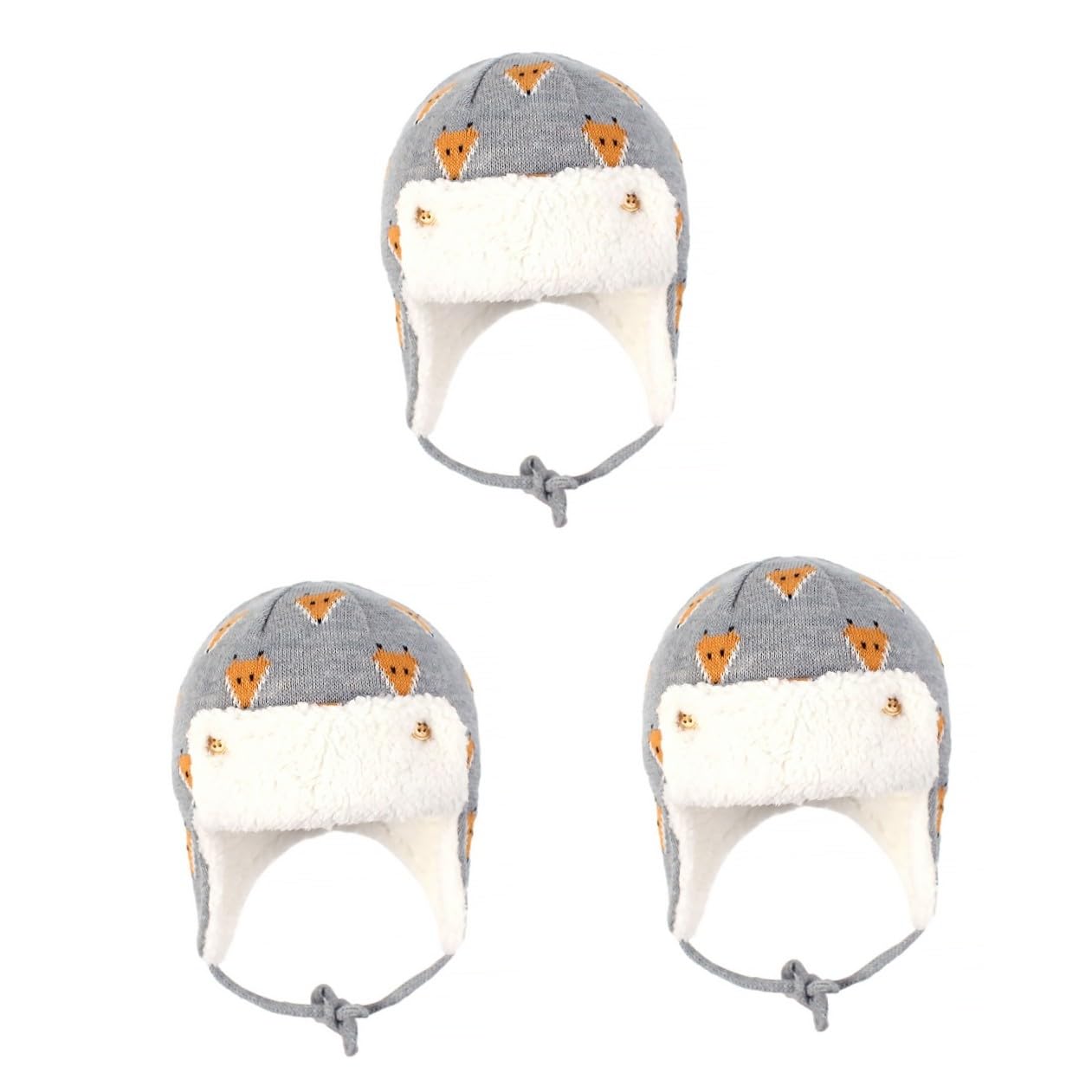 VALICLUD Gorro de Esquiar Gorro de Invierno para niños de Punto para niños Termico con Orejeras Gorra Estampada de protección para los oídos para Grey