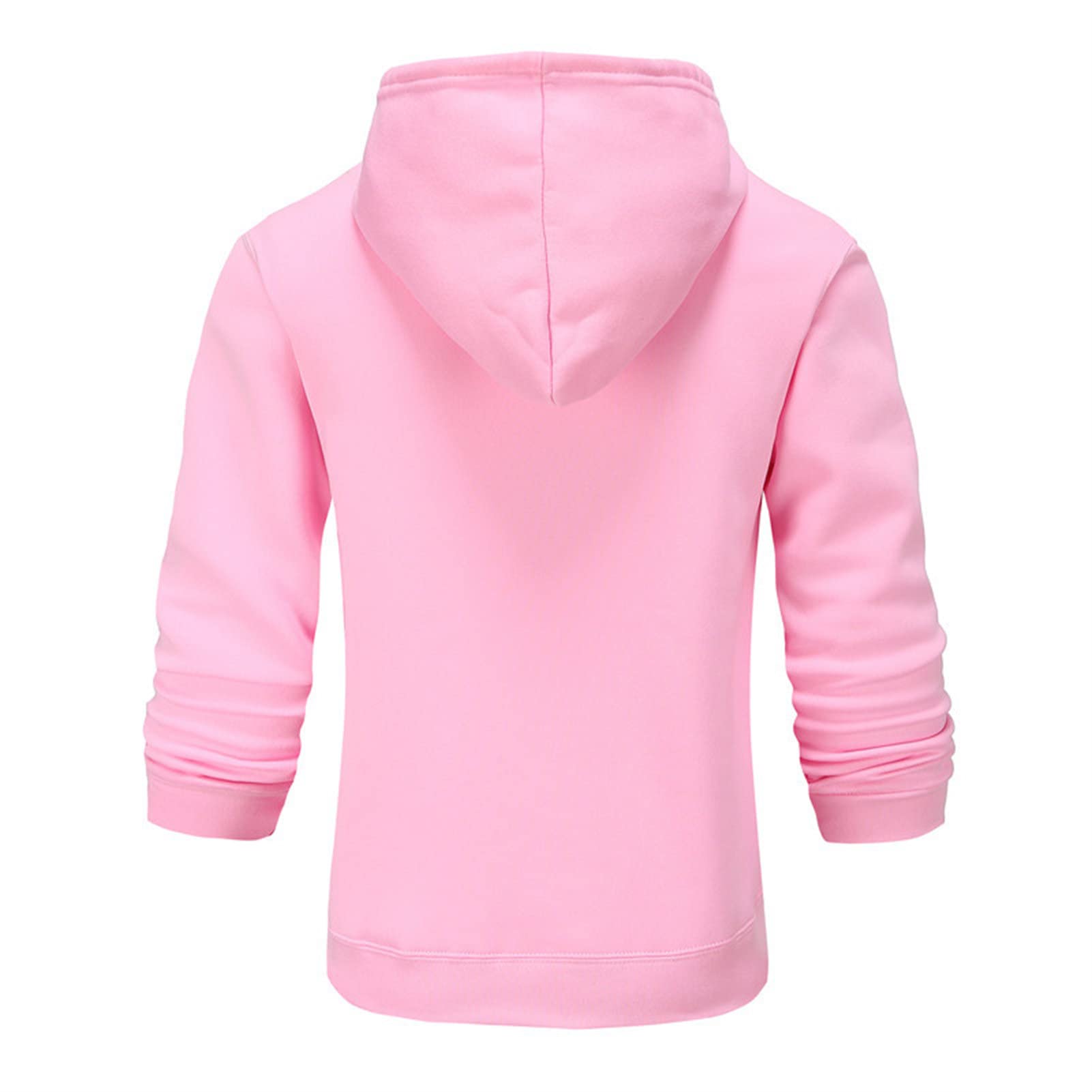 Maiyifu-GJ Pullover Hoodies for Men Classic Casual Solid Loose Fit Long Sleeve Hoodie Basic Lightweight Hooded Sweatshirt (Pink,Large)