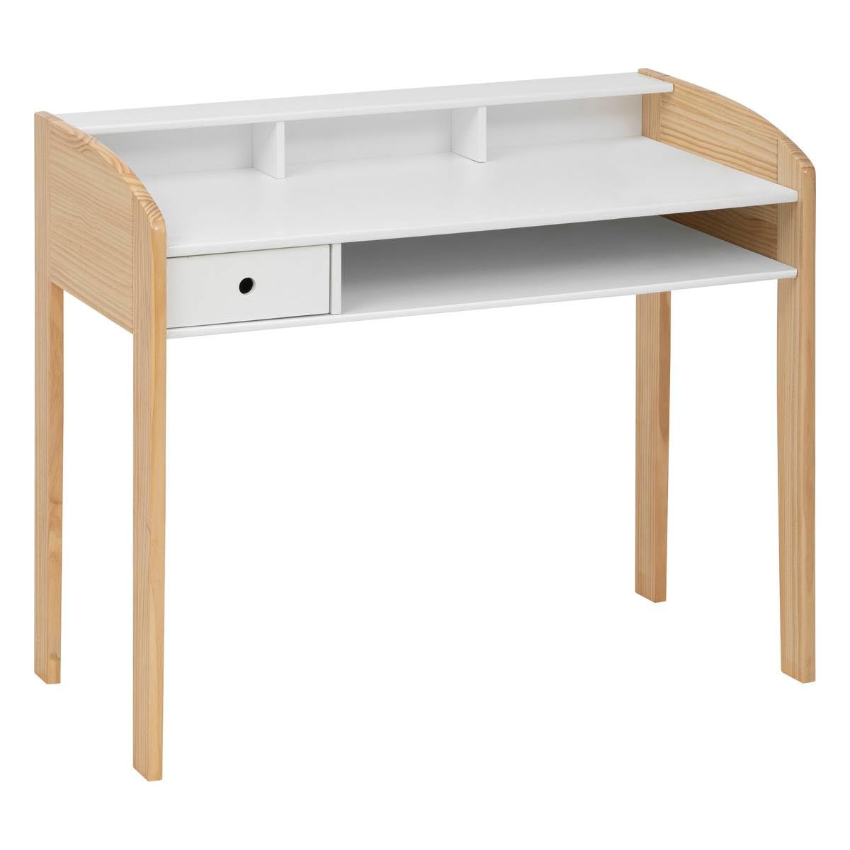 Atmosphera - Bureau Enfant Primaire l100cm Blanc en Bois