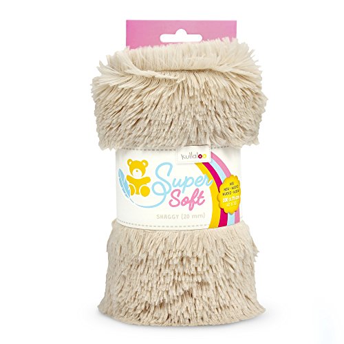 kullaloo Shaggy Faux Fur Fabric [3/4 inch Pile, 20 mm] | Plush Minky Fabric for Sewing | 39.5x29.5 (More Fabric Than Half Yard) | Ideal for Plushies, Crafts, Costumes, Upholstery | Beige/Latte