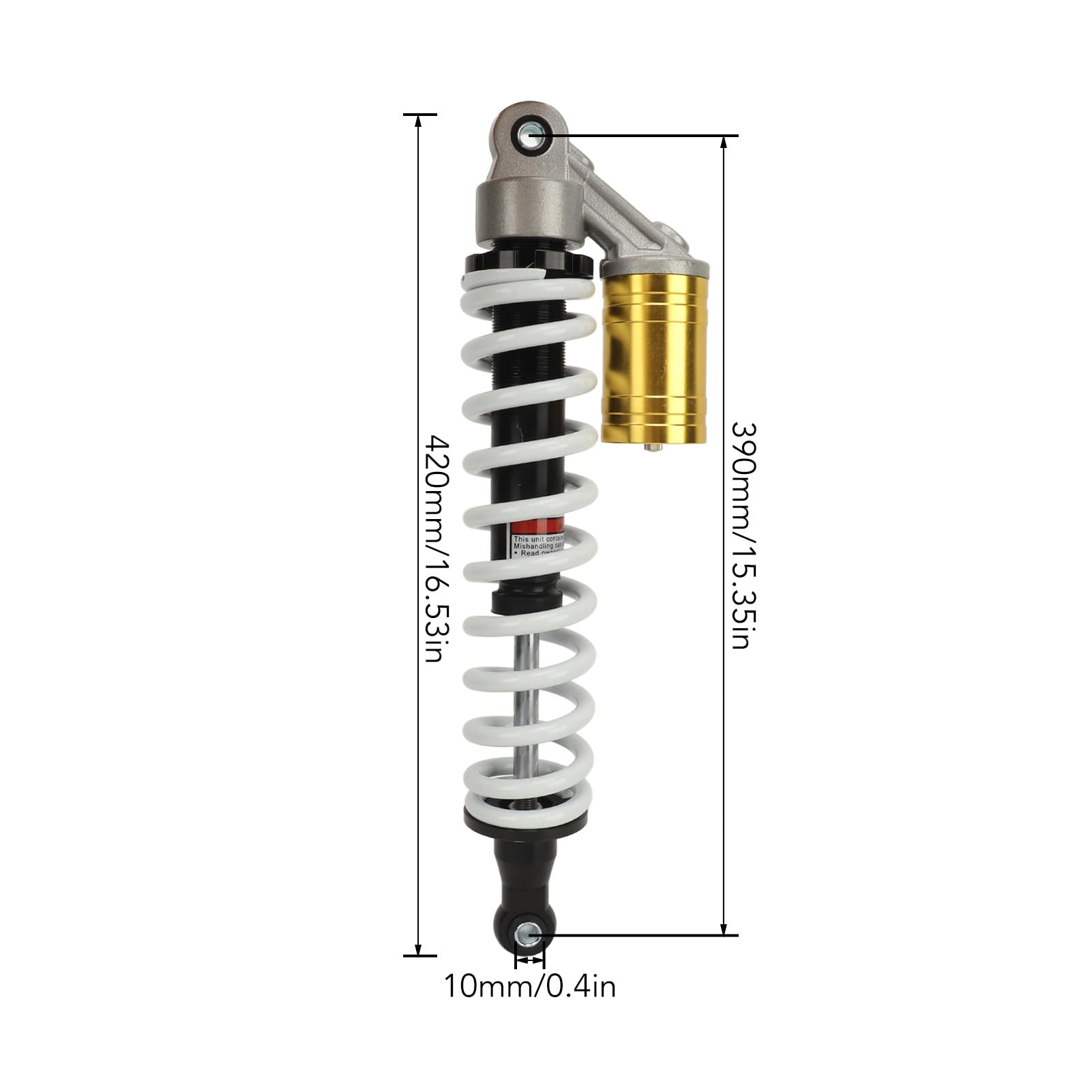 Ammortizzatore per Carichi Pesanti, Ammortizzatore a Molla da 390 Mm, Ammortizzatore a Molla Regolabile per Ammortizzatore per Moto ATV Go Kart