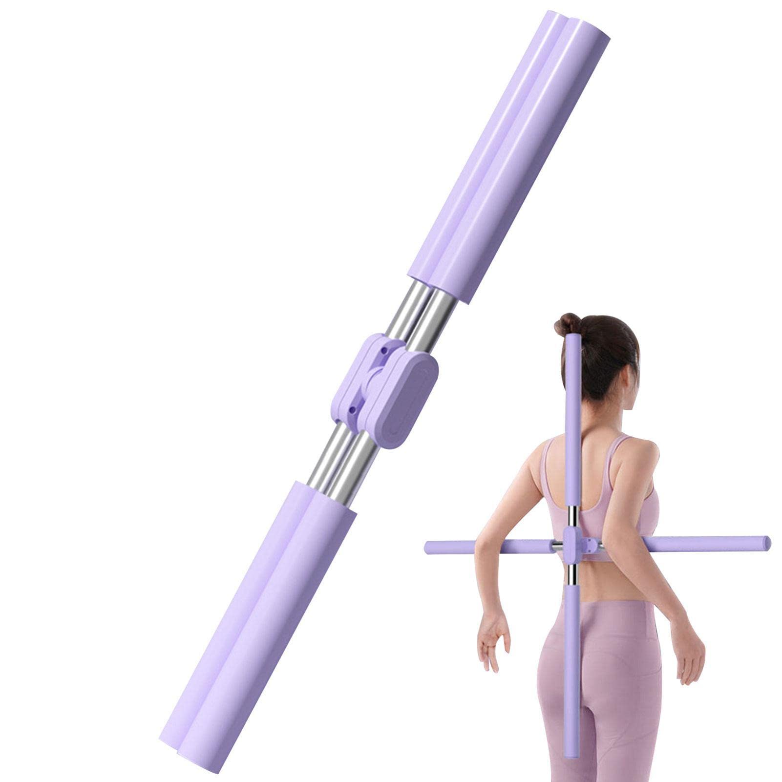 A/R Yoga-Sticks Dehnungswerkzeug - Rückenbandage Haltungskorrektur Yoga-Sticks Dehnungswerkzeug - Haltungskorrektur Buckelkorrekturstab, einziehbare Sticks für Erwachsene und Kind