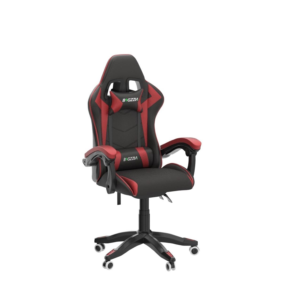 Chaise Gaming Bigzzia - Pivotante, Réglable (124-134 Cm), Inclinable 90-155° - Cuir PU, Soutien Lombaire, Appui-tête
