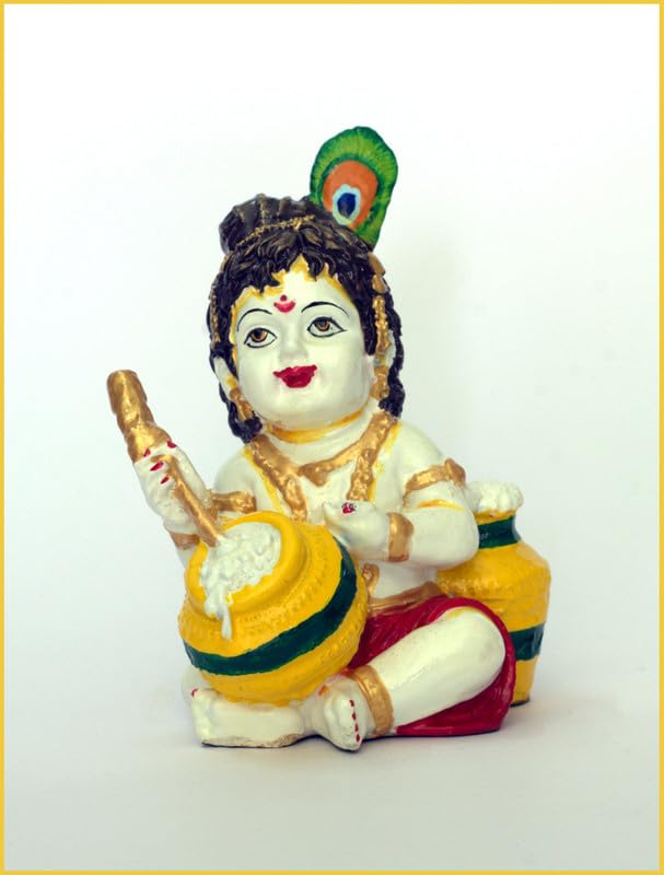 Buy Copperhoard Divine Smiling Bal Gopal Krishna Resin Statue - White ...