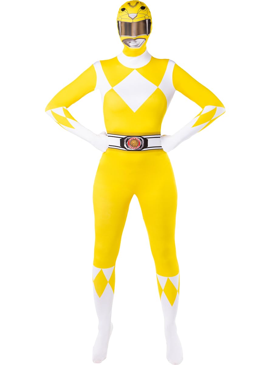 Funidelia Power Ranger gelbe zweite Haut Kostüm für Damen, Offizielle Lizenz, Größe XS Film und Serien, Superhelden - Verkleidung für Erwachsene für Partys, Karneval und Halloween