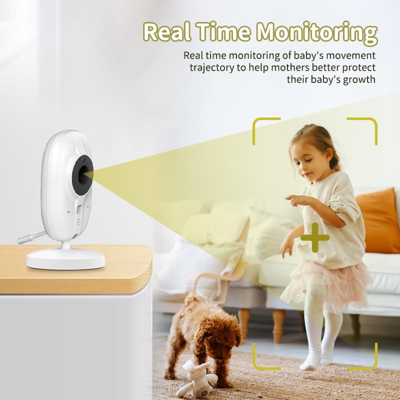Image of No WiFi Baby Monitor Video Camera with Audio, Night Vision, VOX, 2-Way Talk, Lullabies
