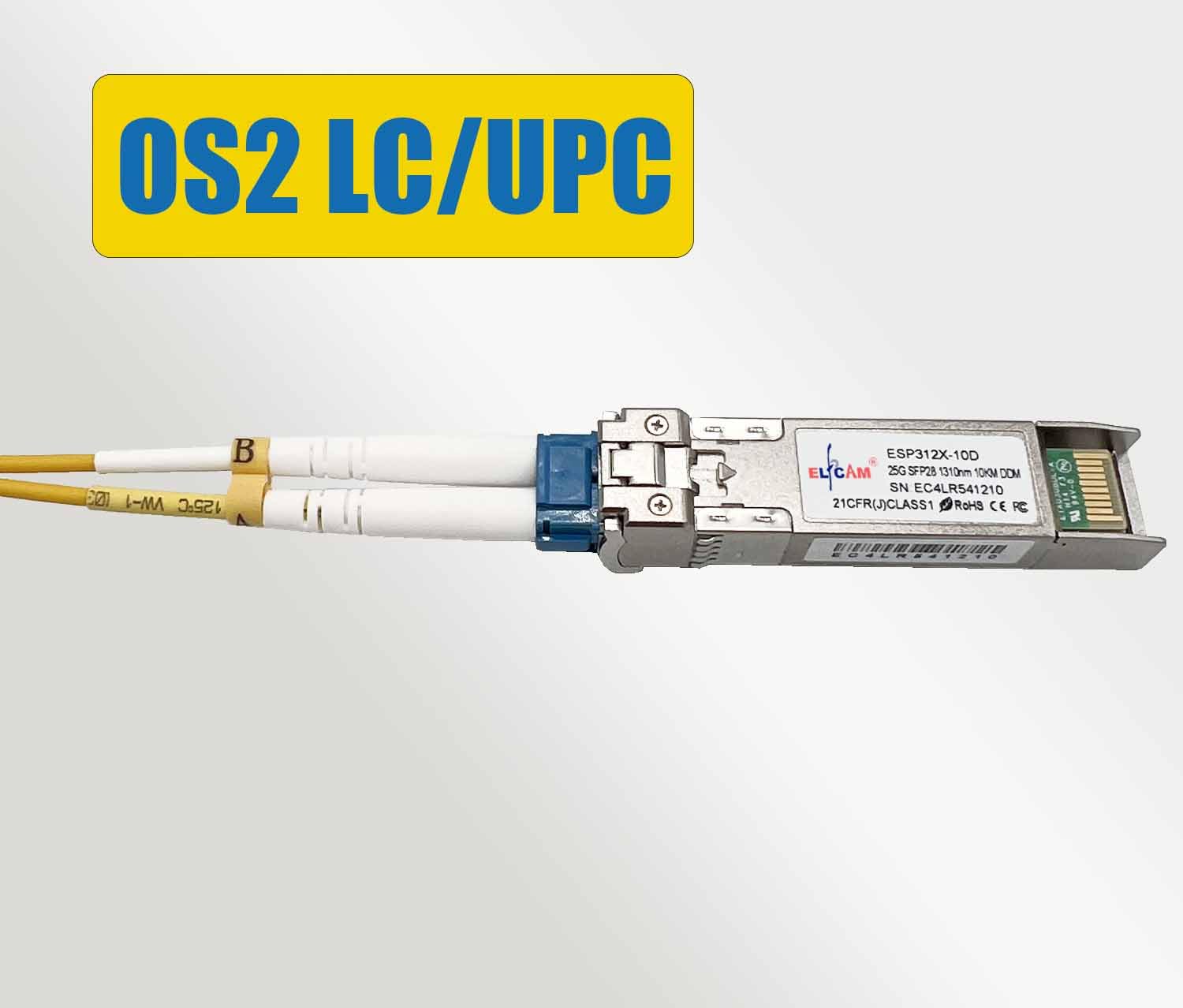 Elfcam® - 25G SFP28 LR Transceiver Module SFP28 25GBASE-LR 1310nm 10km DOM LC Duplex SMF,Lot de 1