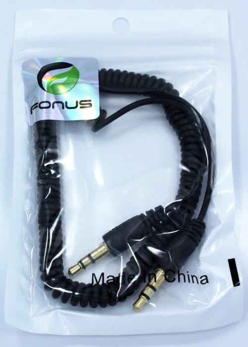 Cable auxiliar enrollado Jack 3.5mm color negro miniatura 4