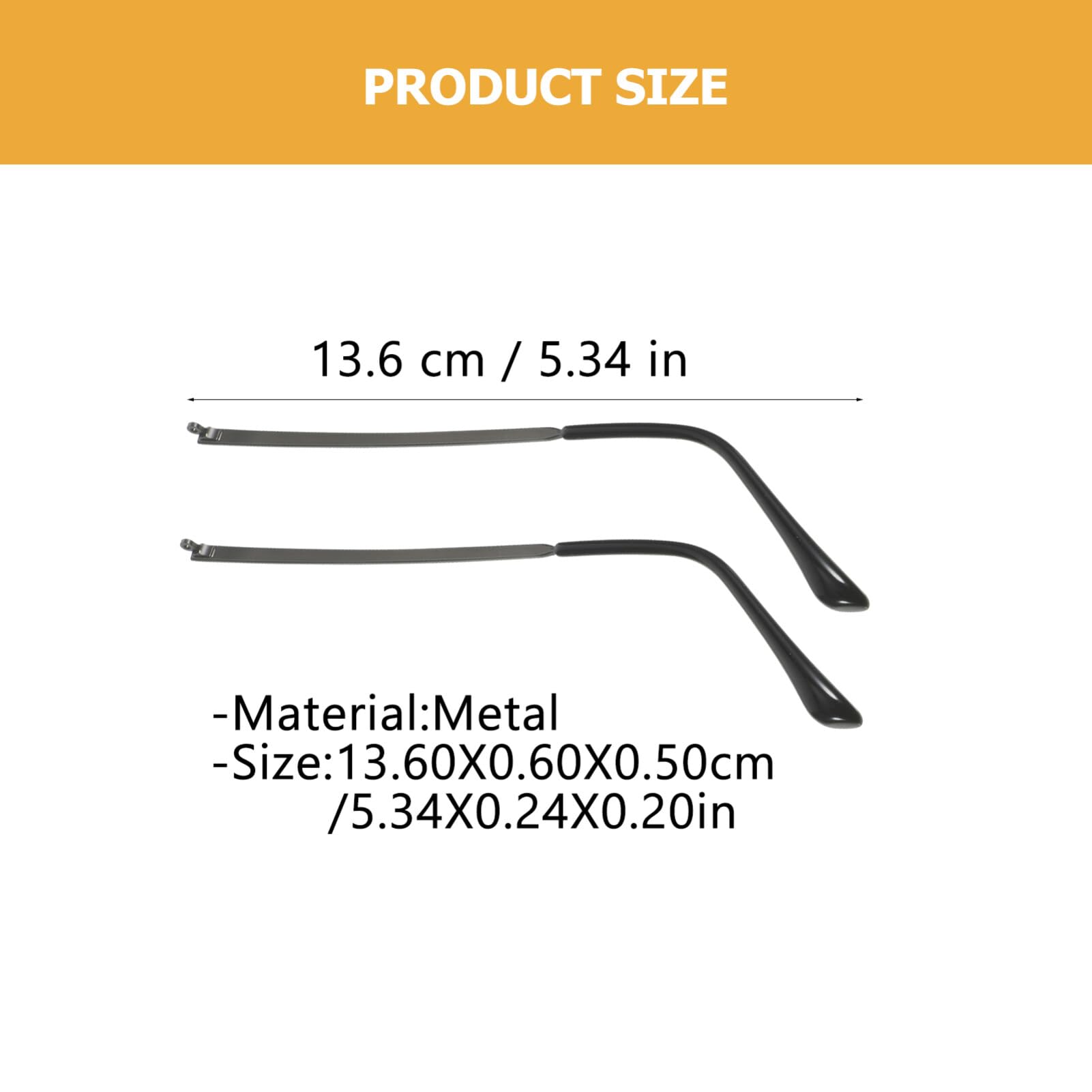 STOBOK Metal Glasses Arms Replacement Universal Eyeglass Temple Legs Accessories for Repairing Spectacles Frames Silver 5.35 Inch - Image 2