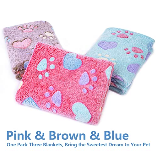 LeapSheep Pet Blankets for Dogs Cats - 3Pack Heart Pattern Super Soft Fluffy Dog Blankets for Small Medium Large Doggy Kitten (Heart, Small) - Image 3