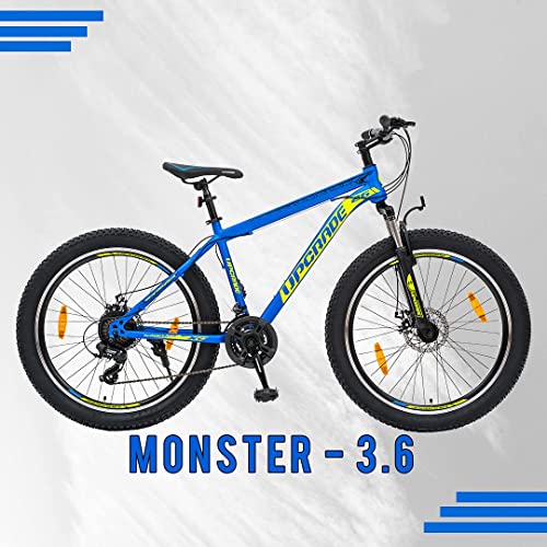 Image of UPGRADE Cycle Monster 3.6 with Disc Brake, Front Suspension and 21 Speed Shimano Gear I Ideal for: Adults (Above 10 Years) I Frame Size: 17 inch | Unisex Cycle | 85% Assembled (Easy self-Assembly)