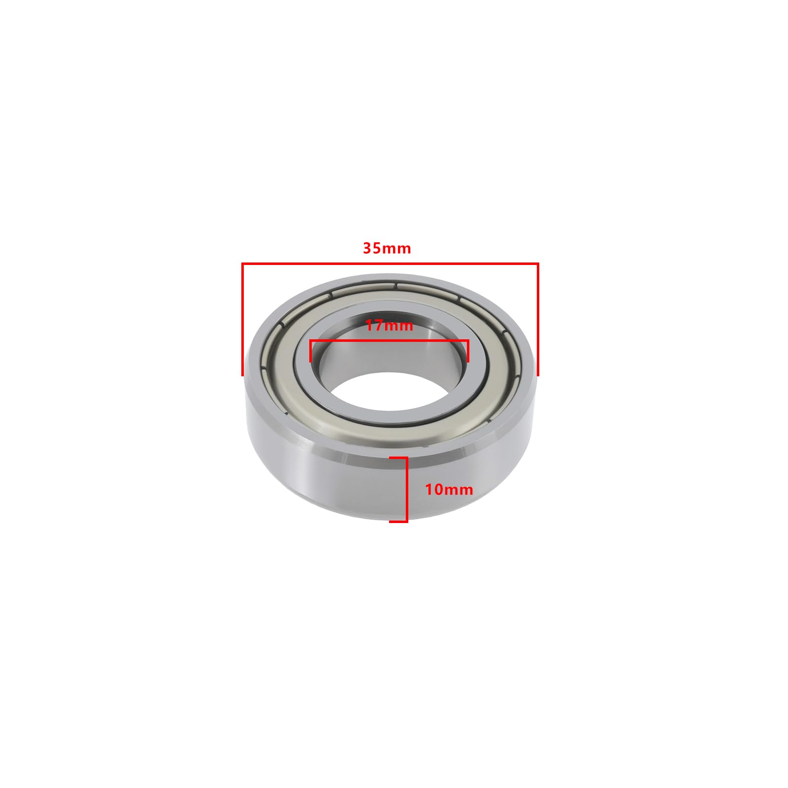 LT Easiyl 10Pcs Metal Deep Groove Ball Bearing 6003 2Z / ZZ 17x35x10 mm Metal Shielded Bearing for Industrial and Automotive Applications - Image 4