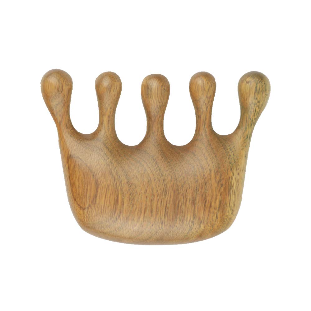 Sitronugras Natural Wood Wide Tooth Hair Comb Head Scalp Massage No Static Green Sandalwood Hair Pick Wooden Comb for Men and Women with free pouch