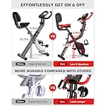 pooboo Folding Exercise Bike, Foldable Upright Stationary Bike, Indoor Cycling Magnetic X-Bike with 8-Level Adjustable Resistance, 6.6 LBS Flywheel, 300LB Capacity, Bottle Holder & Back Support Cushion for Home Gym - Image 2