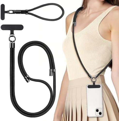 Adjustable Phone Lanyard, Universal Wrist Strap for Cellphone Case,Anti-Theft Women Braided Charm Lanyard for Travel