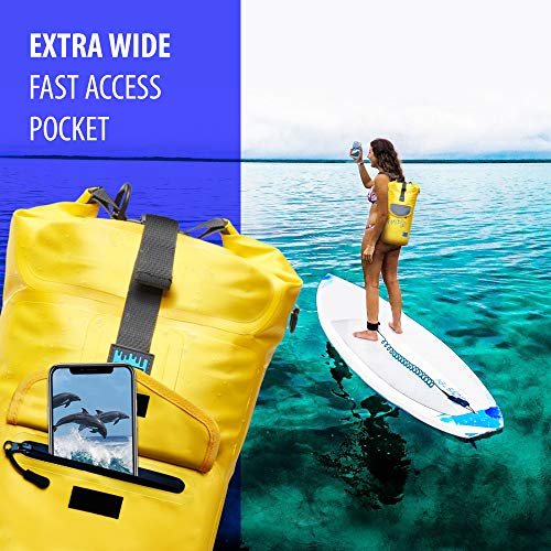 Bolsa seca impermeable para kayak - Mochila flotante para camping - Bolsa para playa, navegación o pesca con bolsillos internos y externos (Negro 10L) miniatura 6