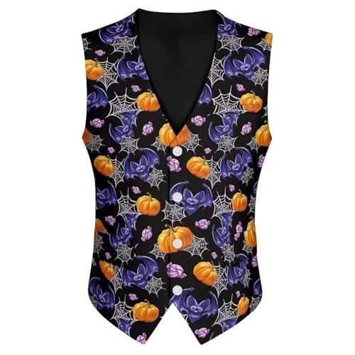 Mens Vest Western Suit Vests with Buttons & Pockets Big and Tall Waistcoat