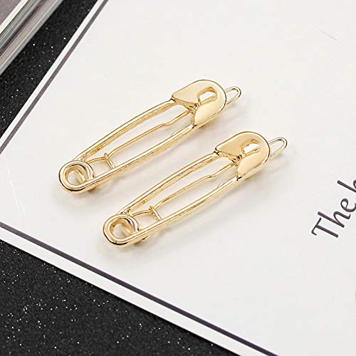 Safety Pin Hair Clip Accessories for Women Girls Gold Gothic Safety Pin Hair Clips Y2K Hair Barrettes Safety Hair Pins 10 Pieces Metal Goth Punk Paper Clip Hairpins image 4