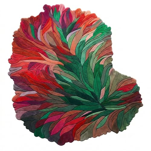 Modern Abstract Hand Tufted Wool Area Rug 10x14 ft Plush